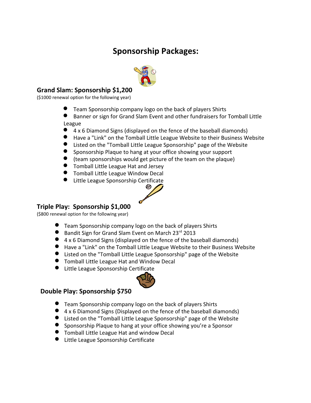 Sponsorship Packages