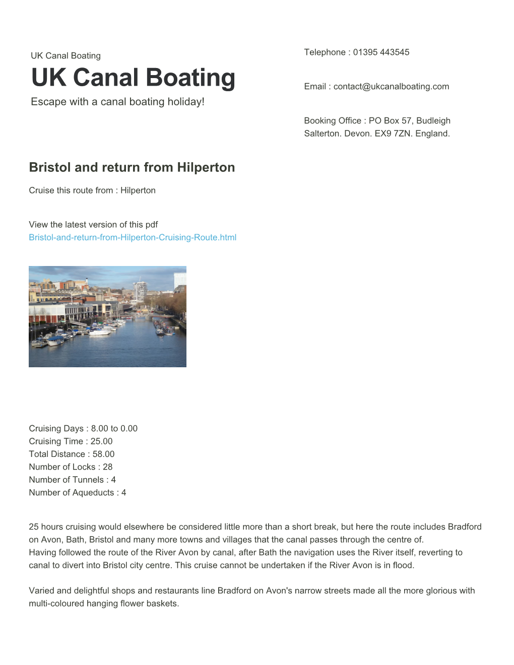 Bristol and Return from Hilperton | UK Canal Boating