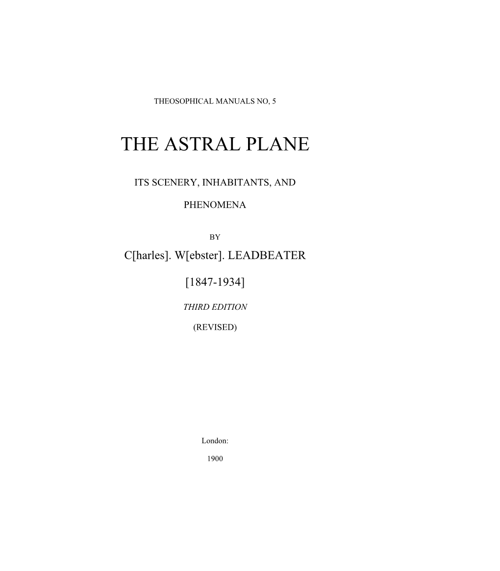 The Astral Plane (PDF)