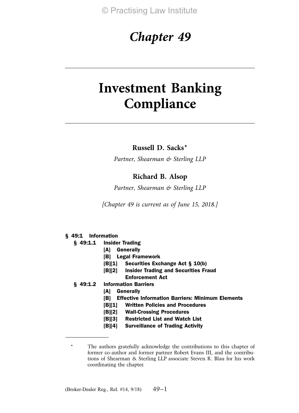 Investment Banking Compliance