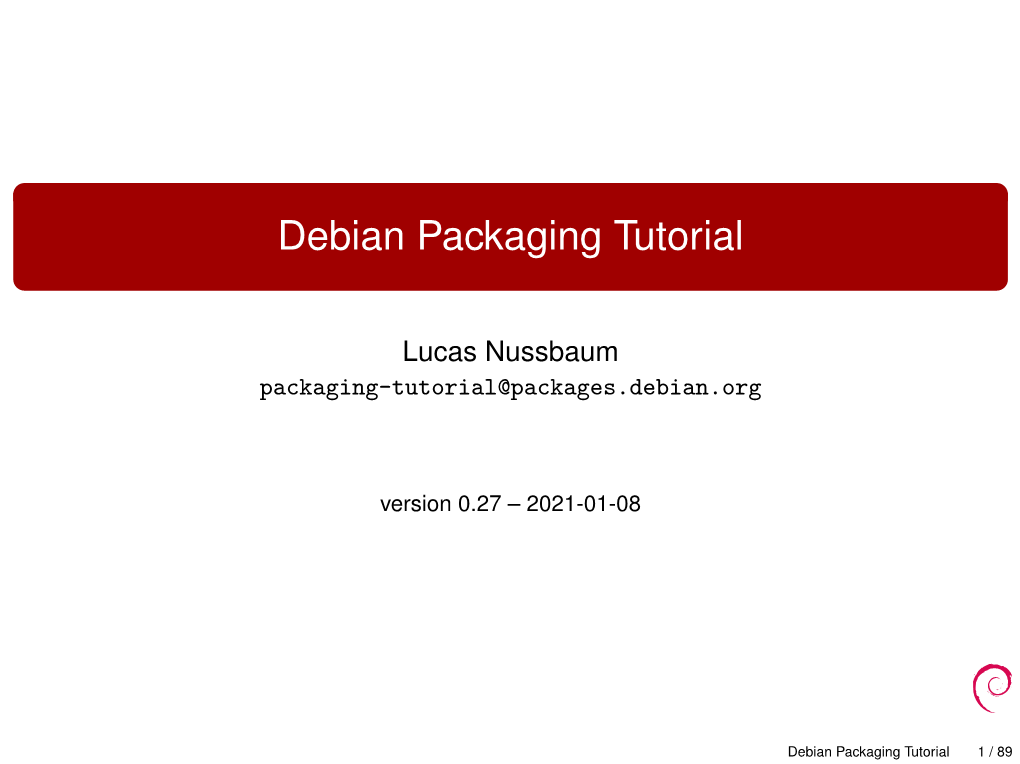 Debian Packaging Tutorial