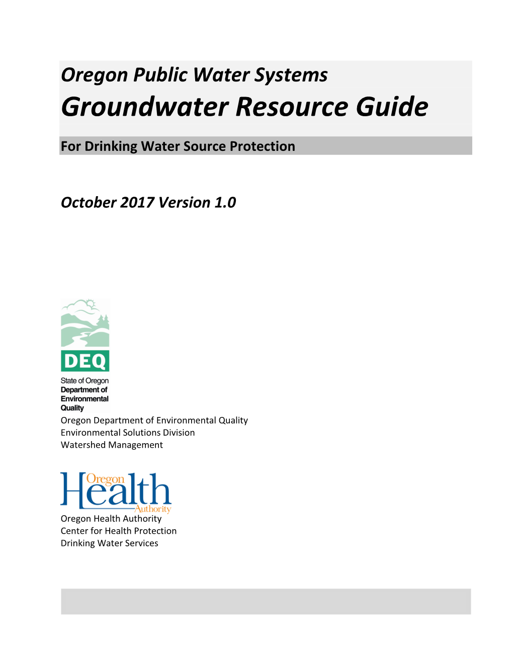 Groundwater Resource Guide