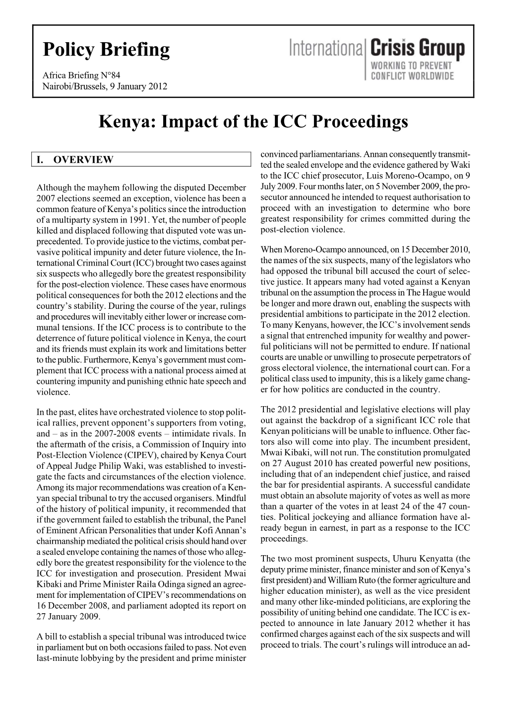 Kenya: Impact of the ICC Proceedings