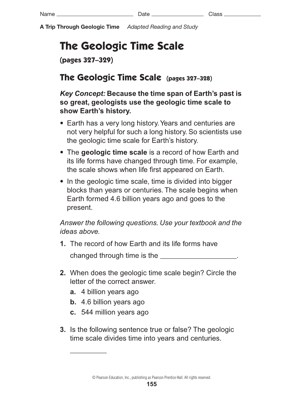 The Geologic Time Scale (Pages 327–329)