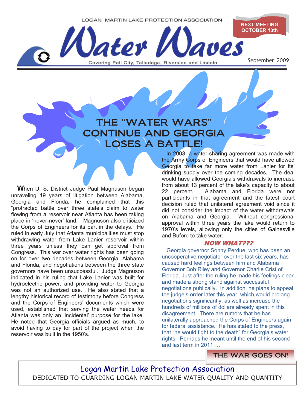 The “Water Wars”