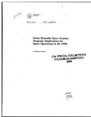 Soviet Reusable Space Systems Program: Implications for Space Operations in the 1990S