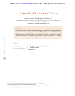 Histone Modifications and Cancer