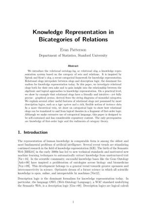 Knowledge Representation in Bicategories of Relations