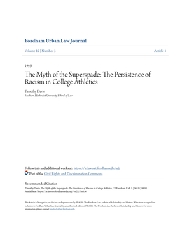 The Persistence of Racism in College Athletics, 22 Fordham Urb