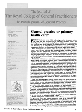General Practice Or Primary Health Care? J~~~~~~~~~~~~~~~~~~~~~~~~~~~~~~~~.M