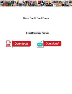 Blank Credit Card Faces