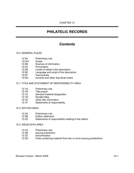 Philatelic Records