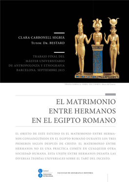 El Matrimonio Entre Hermanos En El Egipto Romano