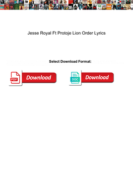 Jesse Royal Ft Protoje Lion Order Lyrics