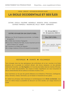 La Sicile Occidentale Et Ses Îles