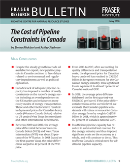 The Cost of Pipeline Constraints in Canada by Elmira Aliakbari and Ashley Stedman