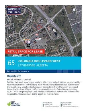 Columbia Boulevard West Lethbridge, Alberta Retail