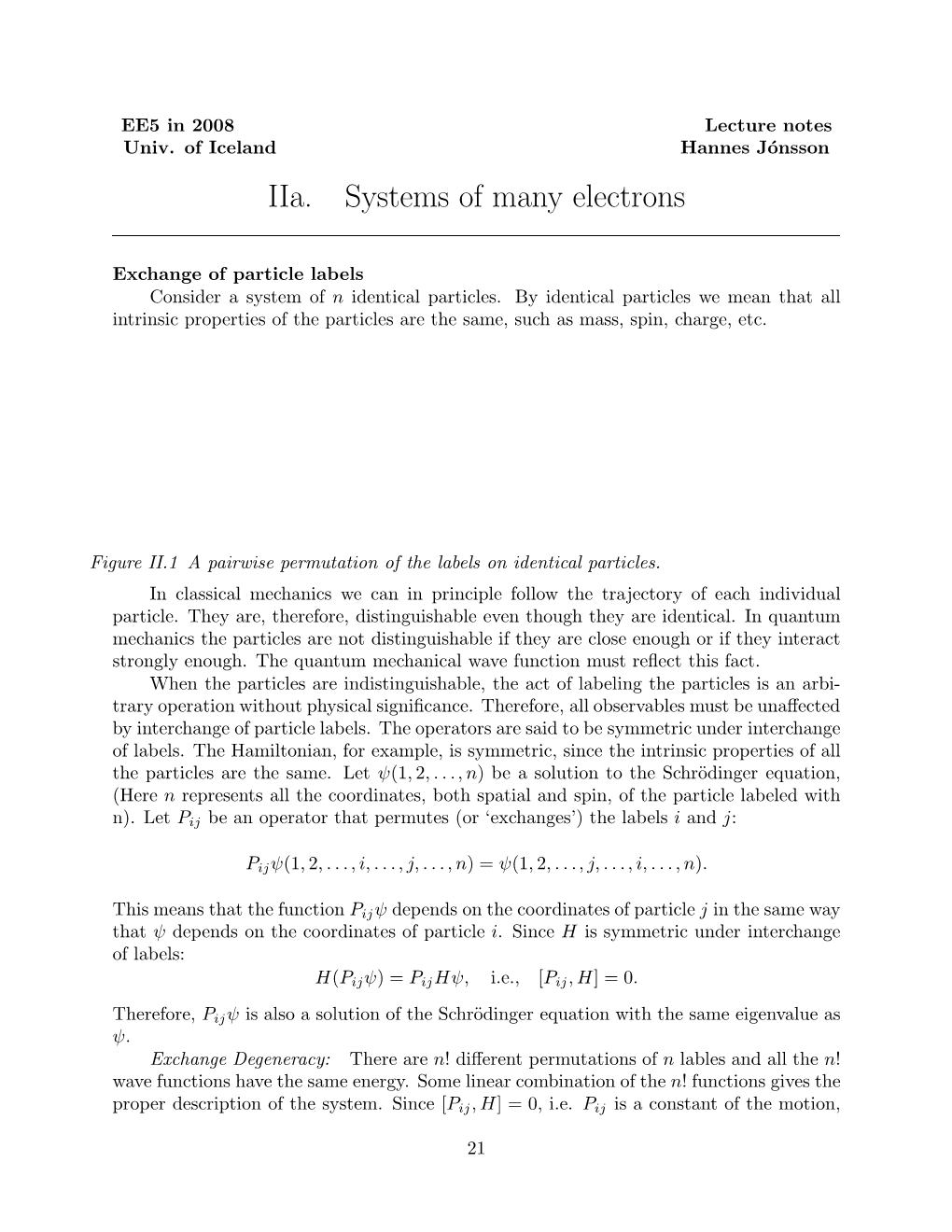 Iia. Systems of Many Electrons