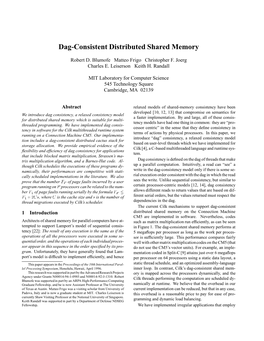 Dag-Consistent Distributed Shared Memory