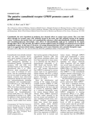 The Putative Cannabinoid Receptor GPR55 Promotes Cancer Cell Proliferation