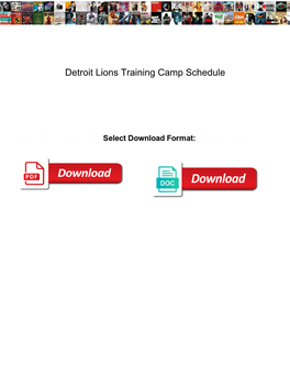 Detroit Lions Training Camp Schedule
