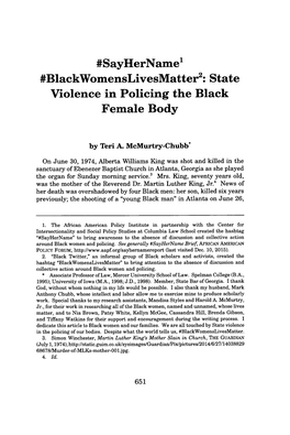 State Violence in Policing the Black Female Body