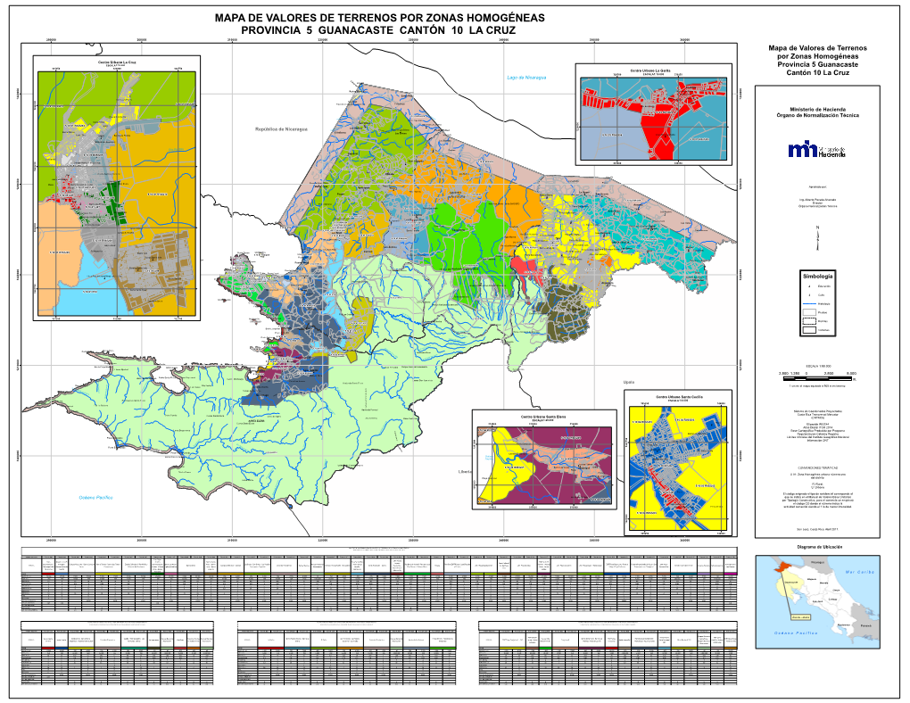 Mapa De Valores De Terrenos Por Zonas Homogéneas Provincia 5 Guanacaste Cantón 10 La Cruz