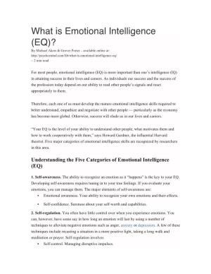 What Is Emotional Intelligence (EQ)?