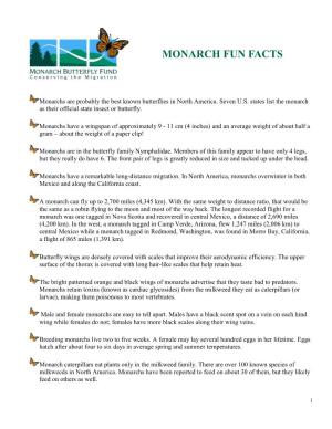 Monarch Fun Facts