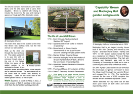 'Capability' Brown and Madingley Hall Garden and Grounds