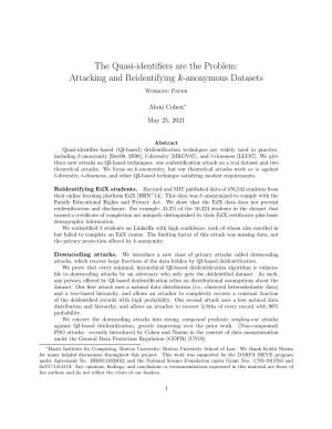 The Quasi-Identifiers Are the Problem