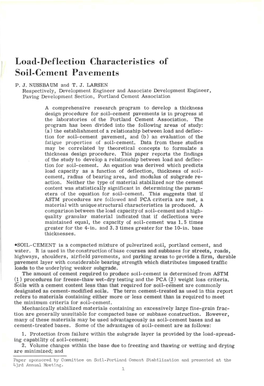 Load-Deflection Characteristics of Soil-Cement Pavements