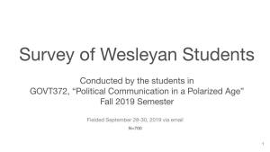 Survey of Wesleyan Students