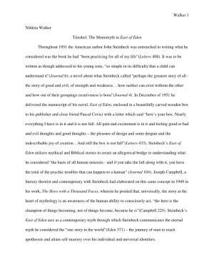 Timshel: the Monomyth in East of Eden