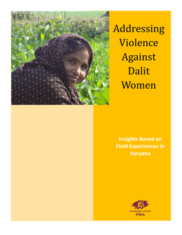 Addressing Violence Against Dalit Women