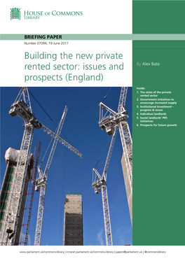 Building the New Private Rented Sector