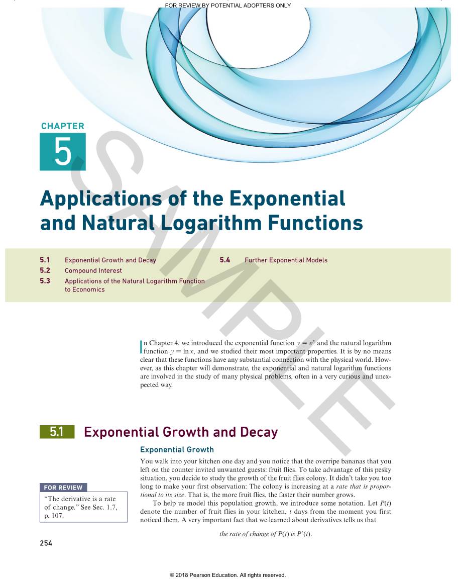 Applications of the Exponential and Natural Logarithm Functions