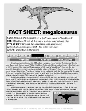 FACT SHEET: Megalosaurus