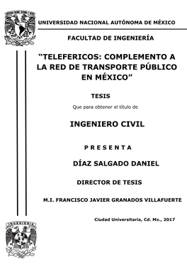 Telefericos: Complemento a La Red De Transporte Público En México