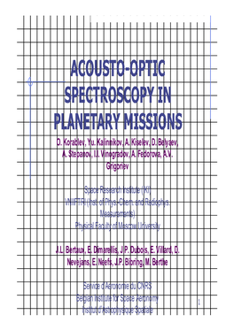 Acousto-Optic Spectroscopy in Planetary Missions O