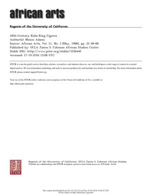 Regents of the University of California 18Th-Century Kuba King Figures