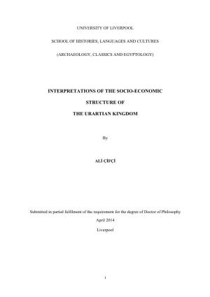 Interpretations of the Socio-Economic Structure of the Urartian Kingdom