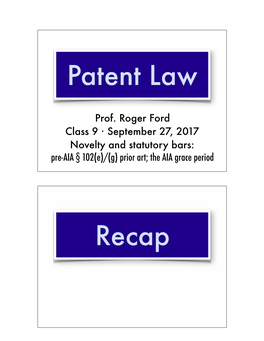 Patent Slides Fall 17 Class 9 As Presented.Key