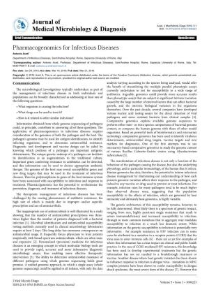 Pharmacogenomics for Infectious Diseases