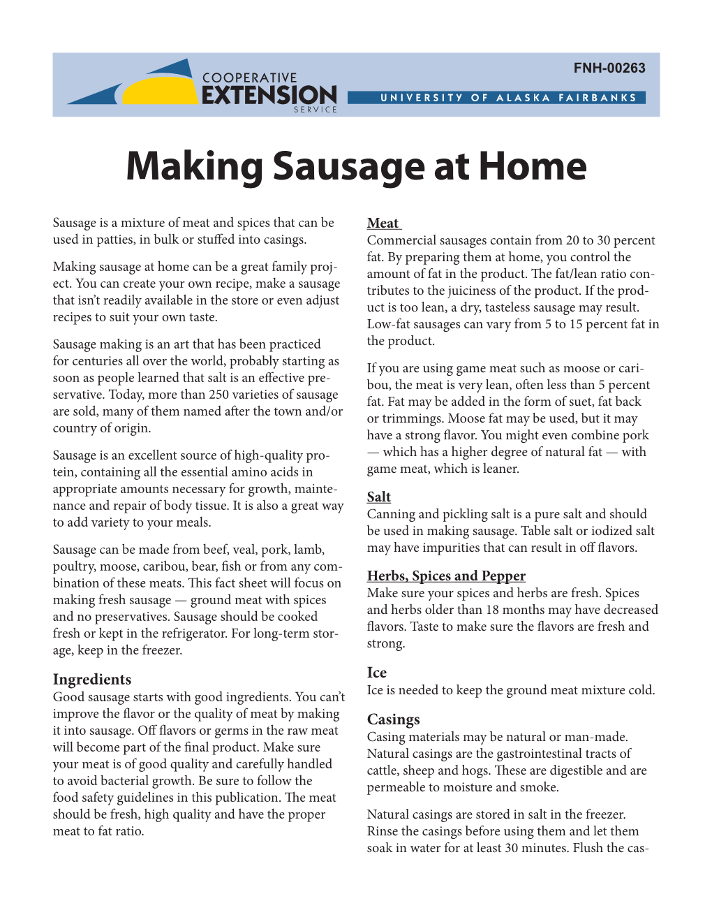 Making Sausage at Home