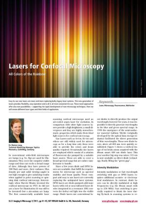 Lasers for Confocal Microscopy All Colors of the Rainbow © Anja Kaiser – Fotolia.Com ©
