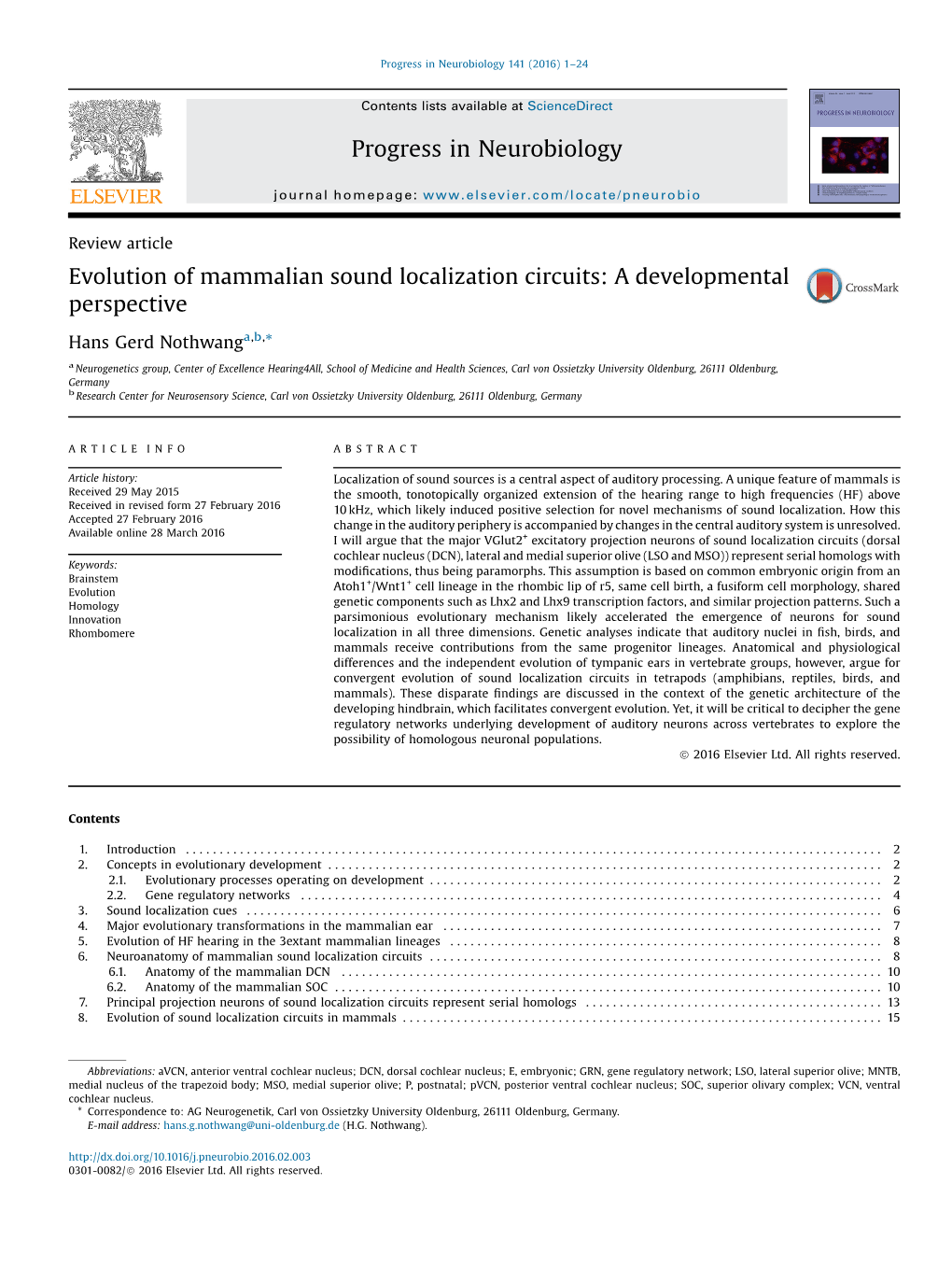 Evolution of Mammalian Sound Localization Circuits: a Developmental Perspective