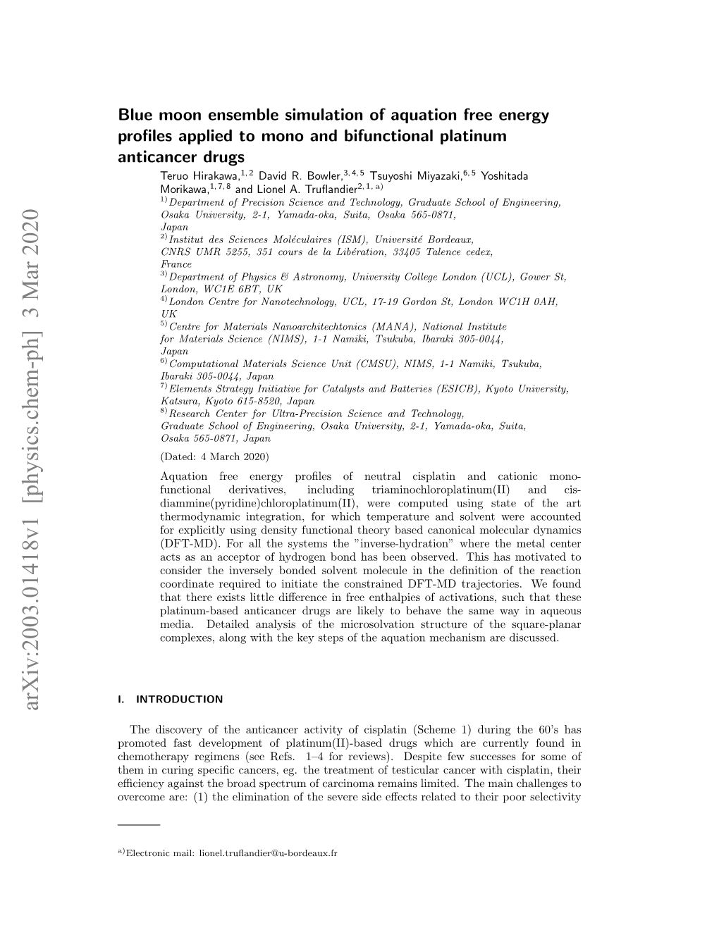 Arxiv:2003.01418V1 [Physics.Chem-Ph] 3 Mar 2020