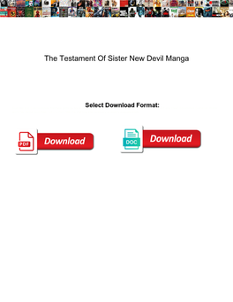 The Testament of Sister New Devil Manga