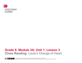 Grade 8 ELA Module 3A, Unit 1, Lesson 3